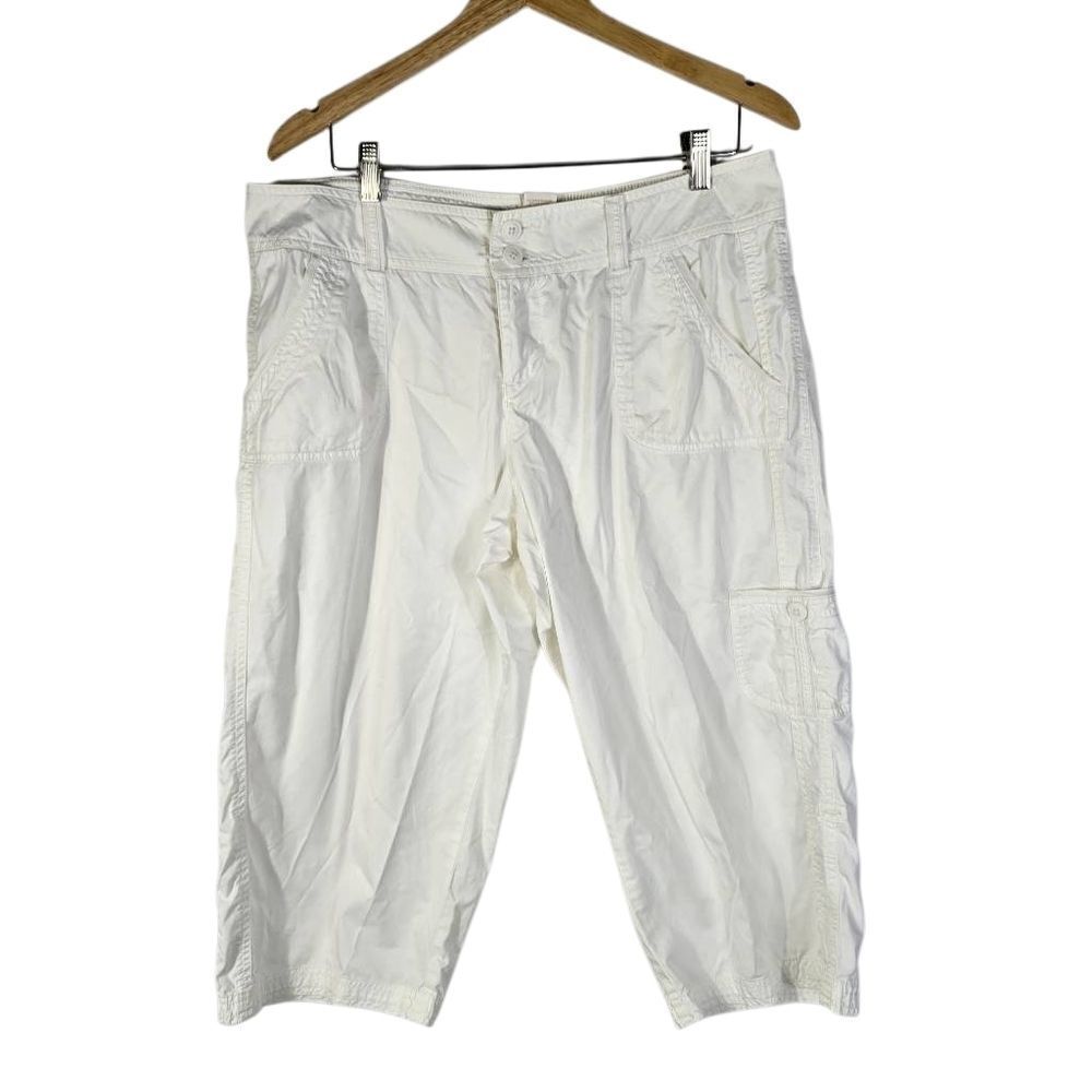 Sonoma Womens White Cargo Shorts Size 12